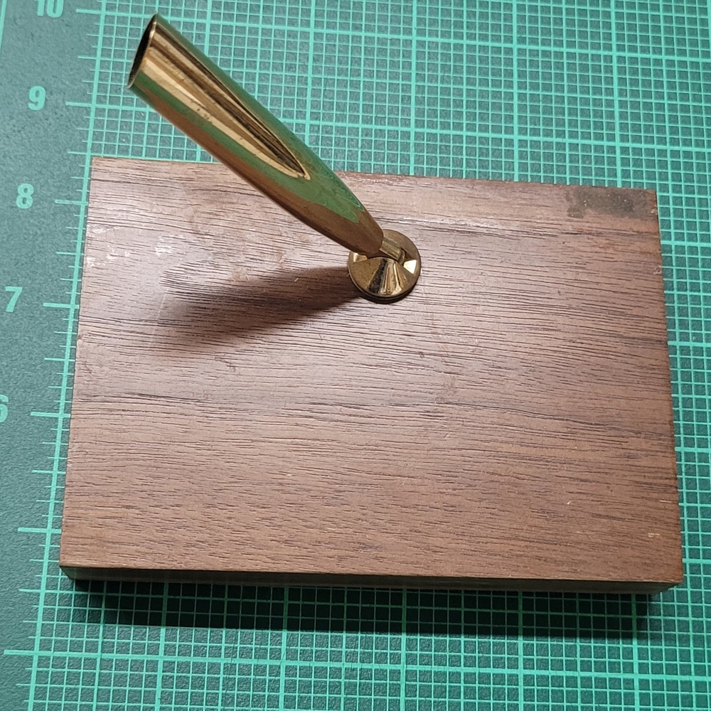 Gold Pen with Wooden Base